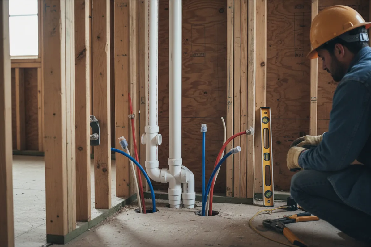 Drain and supply rough-in during Toilet Repair and Installation in Belden