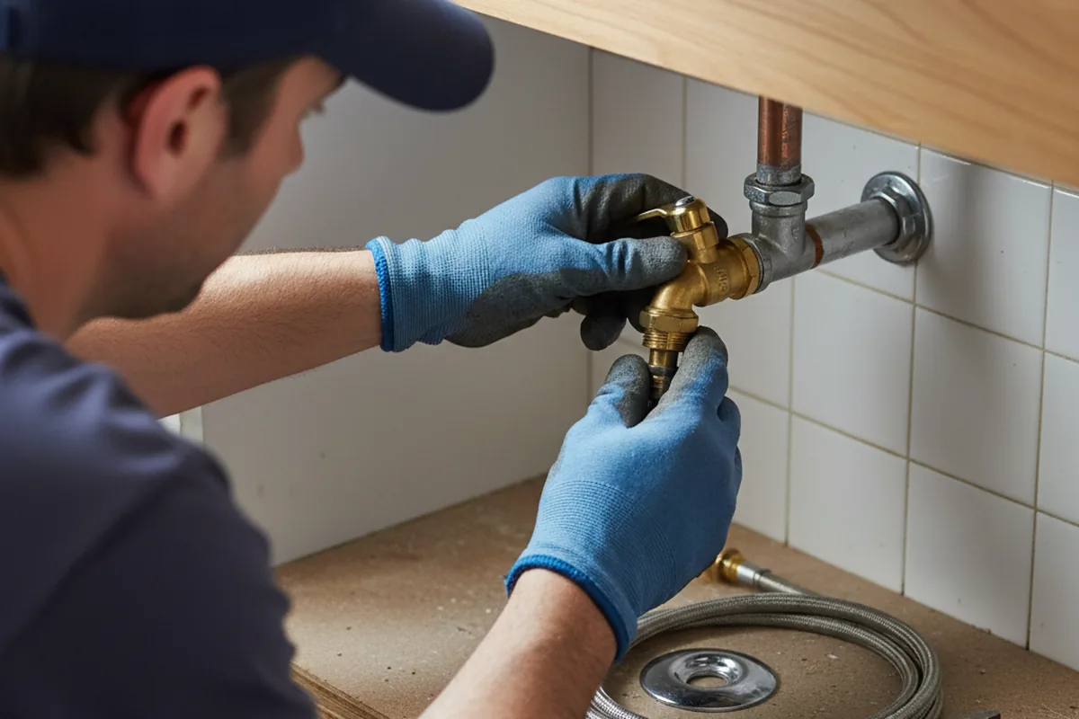 Shutoff valve and fitting work during Emergency Plumbing in Belden